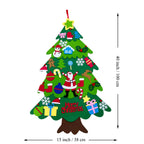 Supplier diagram showing the flat felt tree approximately 100 cm tall and 38 cm wide
