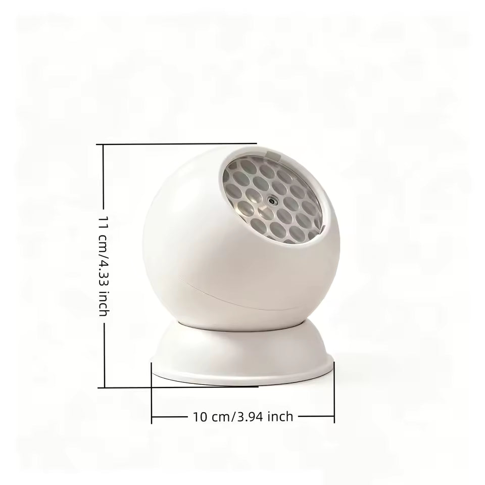 White ocean projector with supplier dimensions of 11 cm tall and 10 cm wide